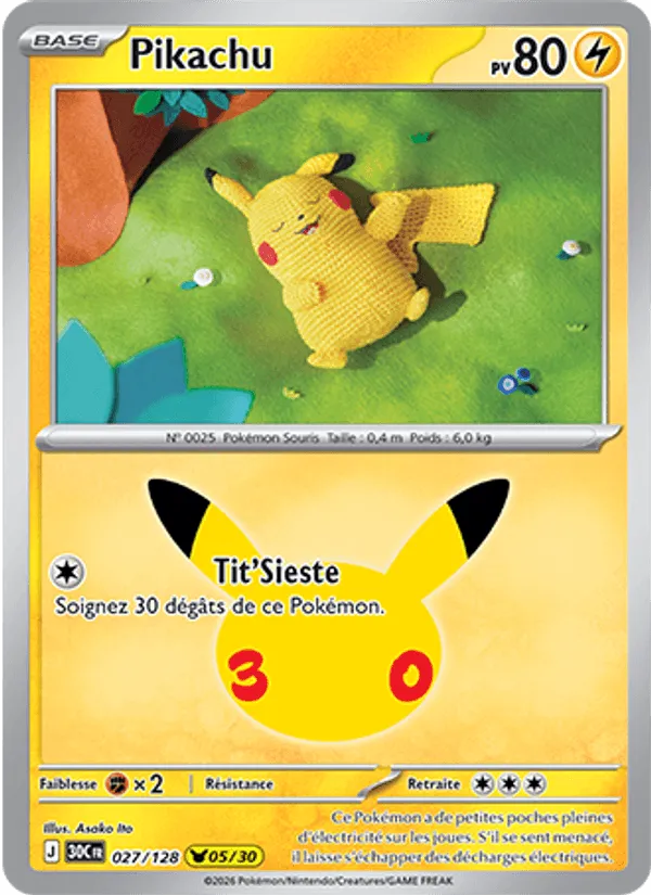 Pikachu · 30ᵉ Anniversaire 027/128