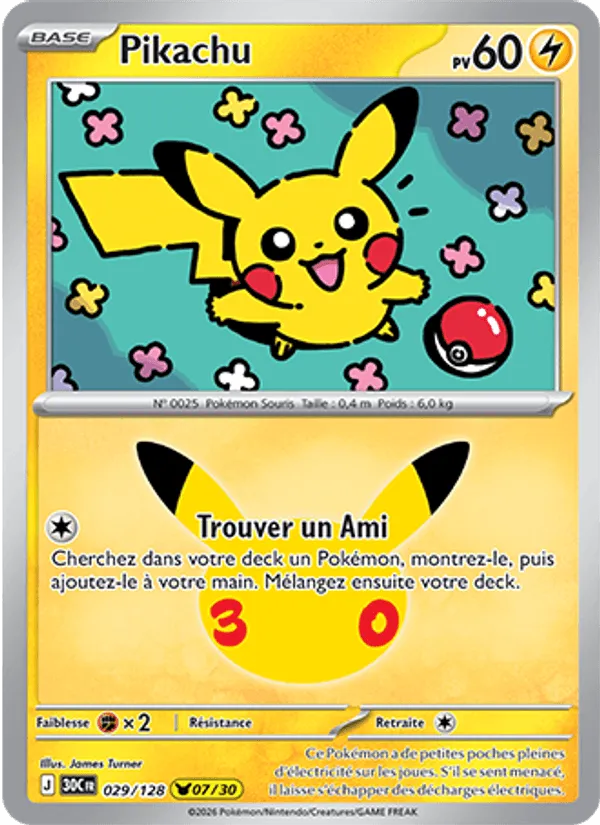 Pikachu · 30ᵉ Anniversaire 029/128