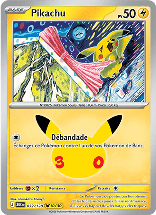 Pikachu · 30ᵉ Anniversaire 032/128