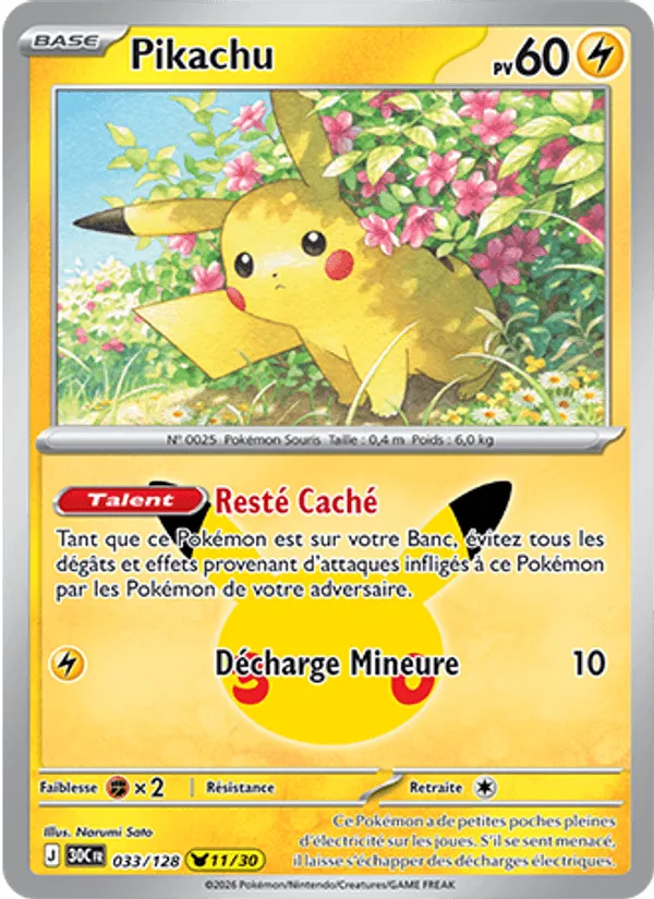 Pikachu · 30ᵉ Anniversaire 033/128