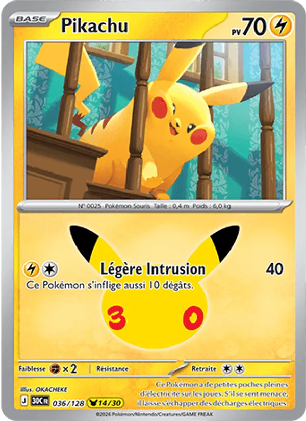 Pikachu · 30ᵉ Anniversaire 036/128