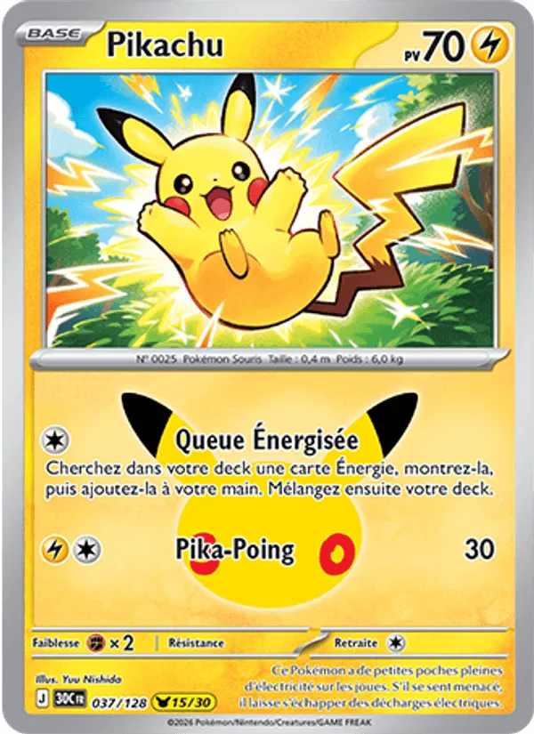 Pikachu · 30ᵉ Anniversaire 037/128