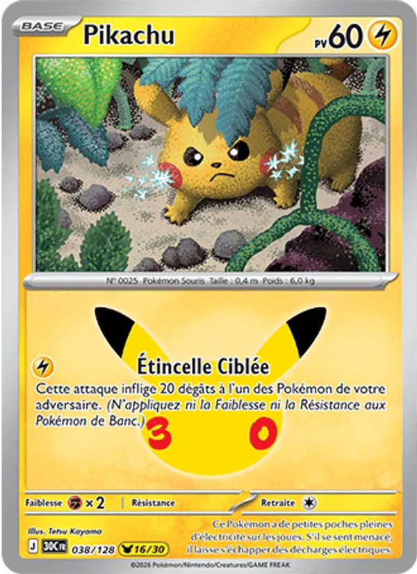 Pikachu · 30ᵉ Anniversaire 038/128