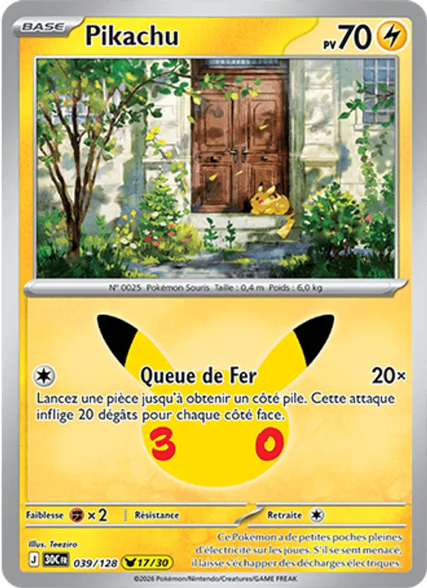 Pikachu · 30ᵉ Anniversaire 039/128