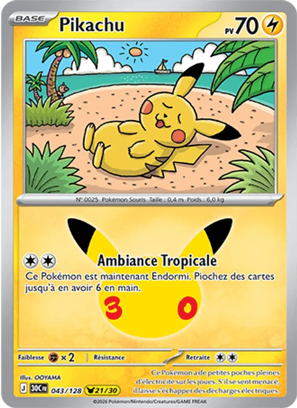 Pikachu · 30ᵉ Anniversaire 043/128