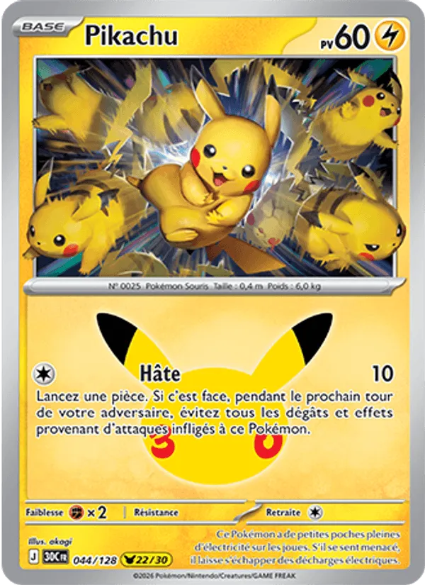 Pikachu · 30ᵉ Anniversaire 044/128
