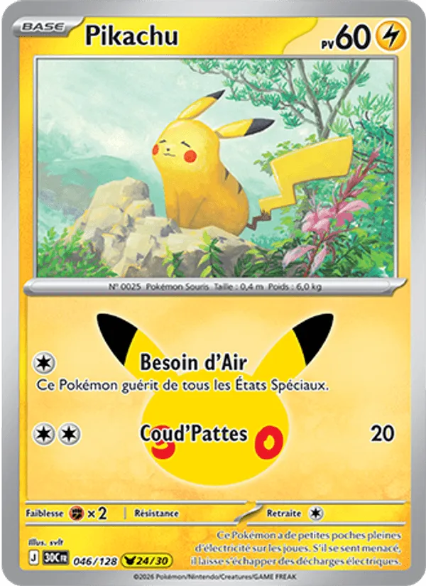 Pikachu · 30ᵉ Anniversaire 046/128