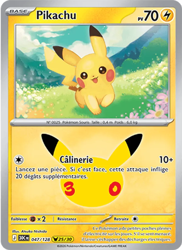 Pikachu · 30ᵉ Anniversaire 047/128
