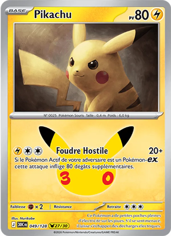 Pikachu · 30ᵉ Anniversaire 049/128