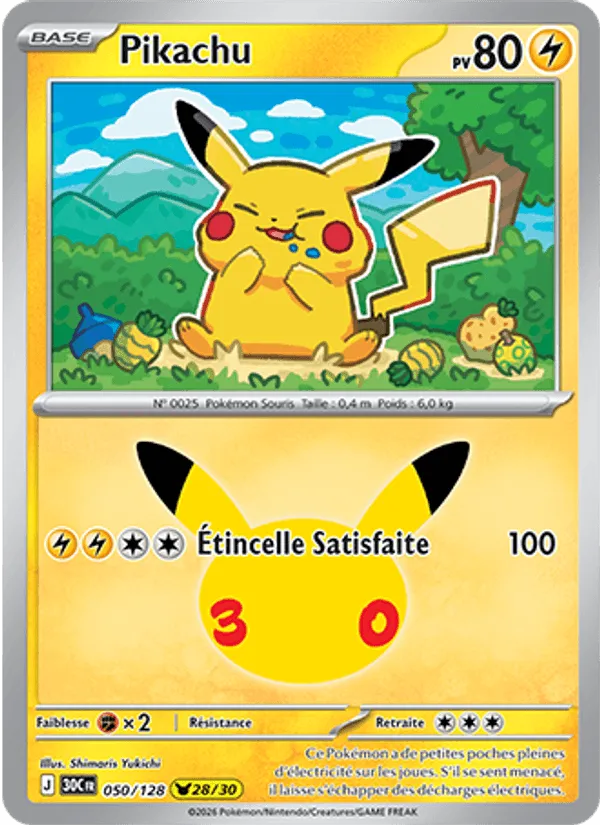 Pikachu · 30ᵉ Anniversaire 050/128