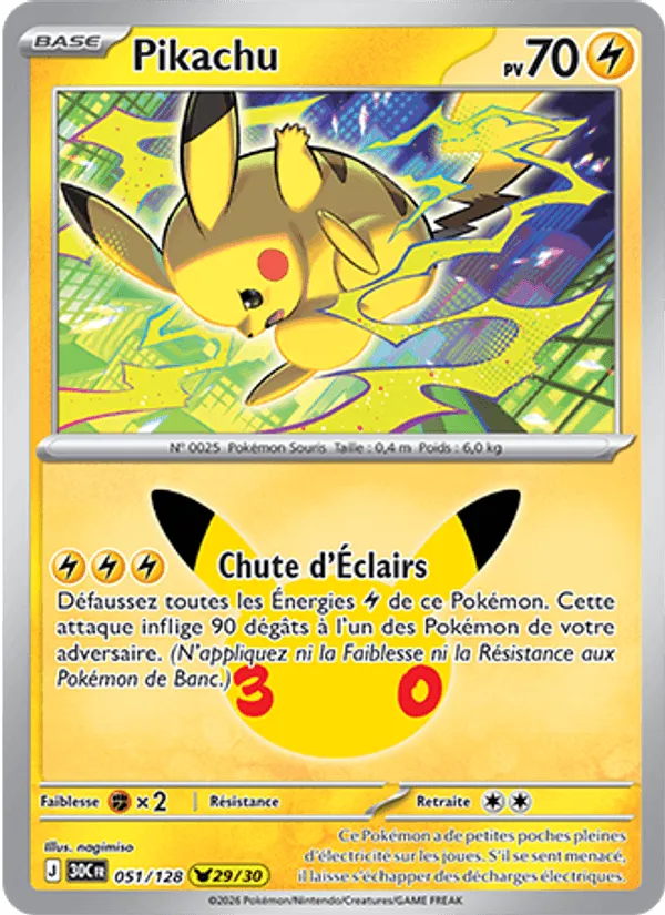 Pikachu · 30ᵉ Anniversaire 051/128