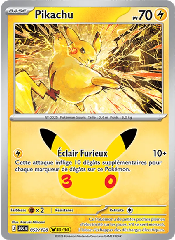 Pikachu · 30ᵉ Anniversaire 052/128