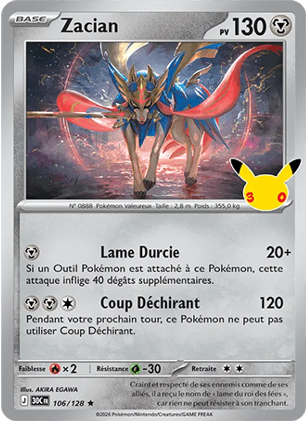 Zacian · 30ᵉ Anniversaire 106/128