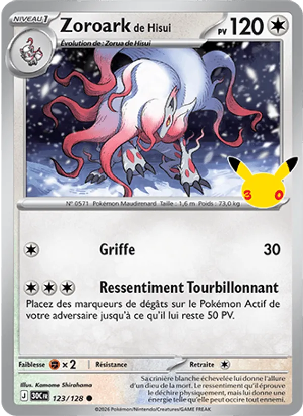 Zoroark de Hisui · 30ᵉ Anniversaire 123/128