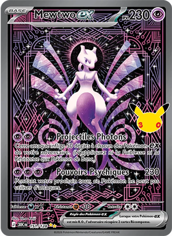 Mewtwo-ex · 30ᵉ Anniversaire 151/128