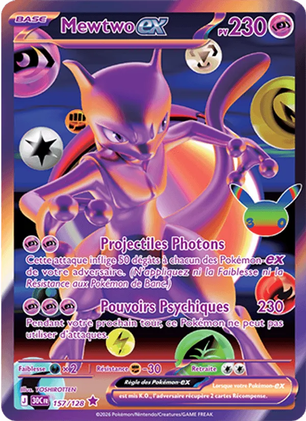 Mewtwo-ex · 30ᵉ Anniversaire 157/128