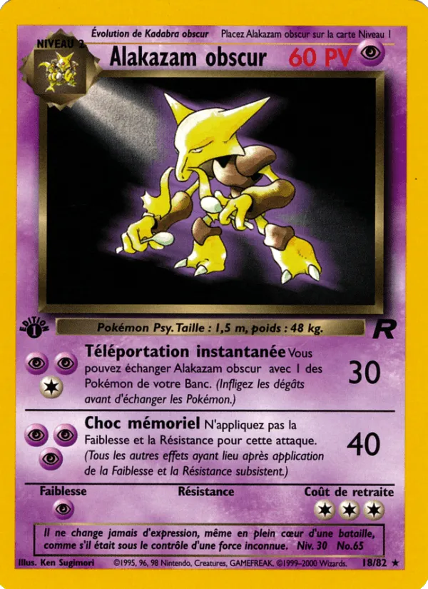 Alakazam obscur · Team Rocket 18/82