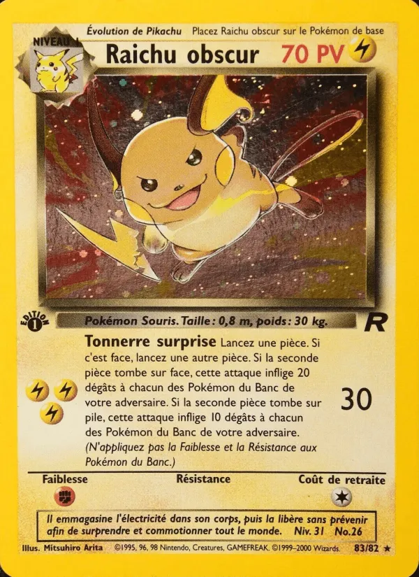 Raichu obscur · Team Rocket 83/82