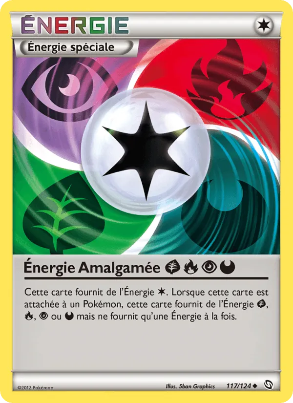 Énergie Amalgamée GrassFirePsychicDarkness · Dragons Éxaltés 117/124