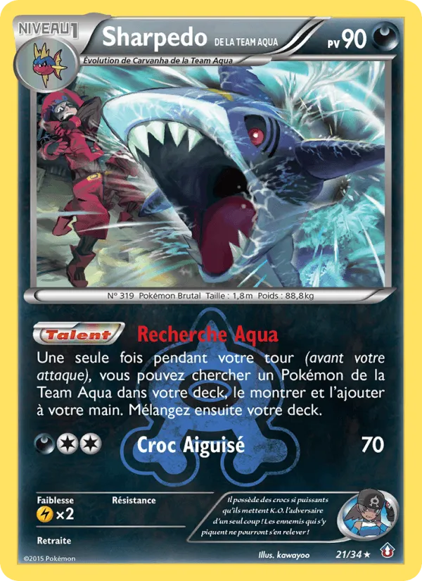 Sharpedo de la Team Aqua · Double Danger 21/34