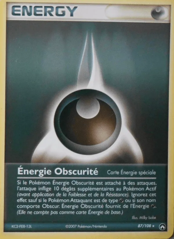 Énergie Obscurité · EX Gardiens du Pouvoir 87/108