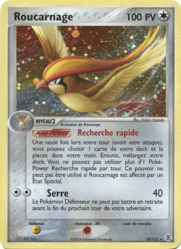 Roucarnage · EX Rouge Feu & Vert Feuille 10/112