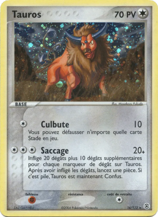 Tauros · EX Rouge Feu & Vert Feuille 16/112
