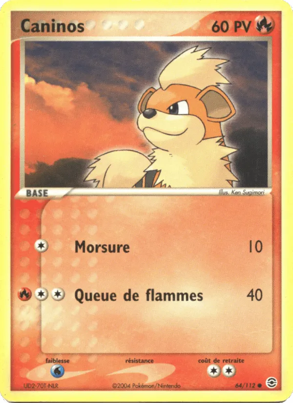 Caninos · EX Rouge Feu & Vert Feuille 64/112