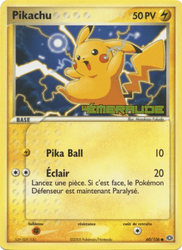 Pikachu · EX Émeraude 60/106