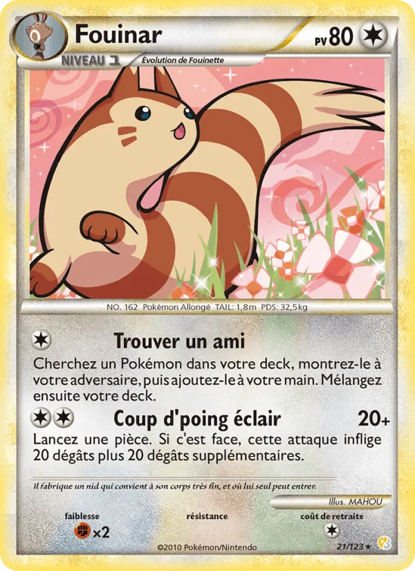Fouinar · HeartGold SoulSilver 21/123