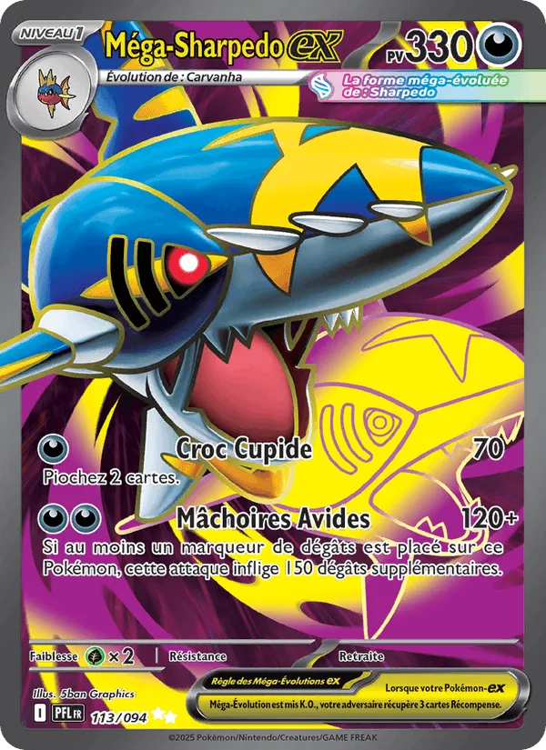 Méga-Sharpedo-ex · Flammes Fantasmagoriques 113/94