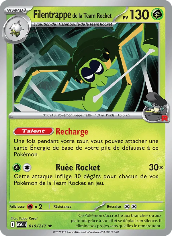 Filentrappe de la Team Rocket · Héros Transcendants 019/217