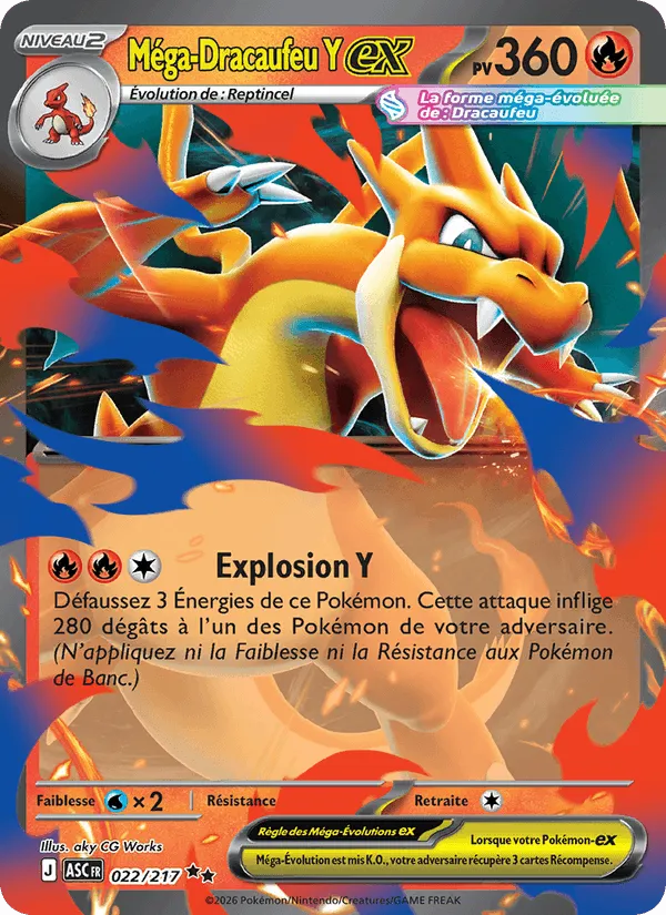 Méga-Dracaufeu Y-ex · Héros Transcendants 022/217