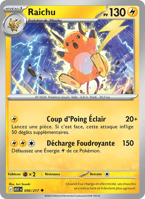 Raichu · Héros Transcendants 056/217