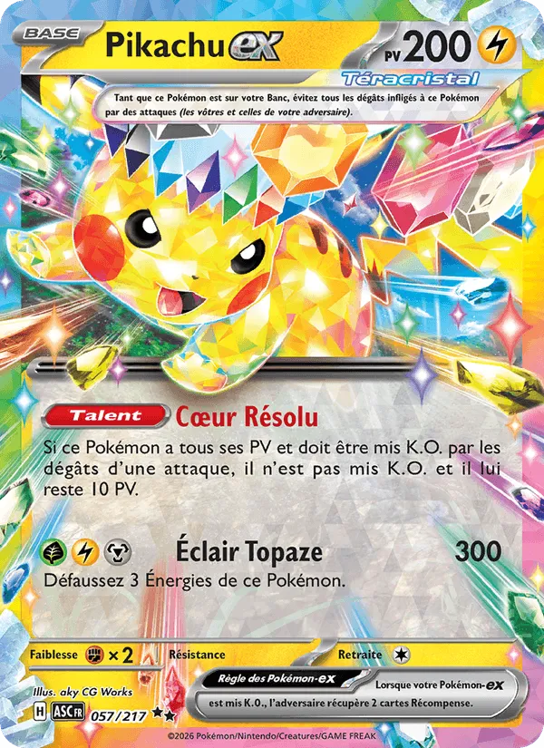 Pikachu-ex · Héros Transcendants 057/217