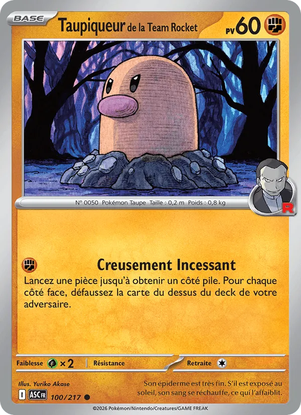 Taupiqueur de la Team Rocket · Héros Transcendants 100/217