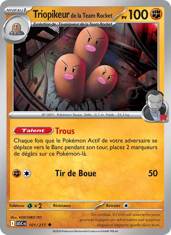 Triopikeur de la Team Rocket · Héros Transcendants 101/217