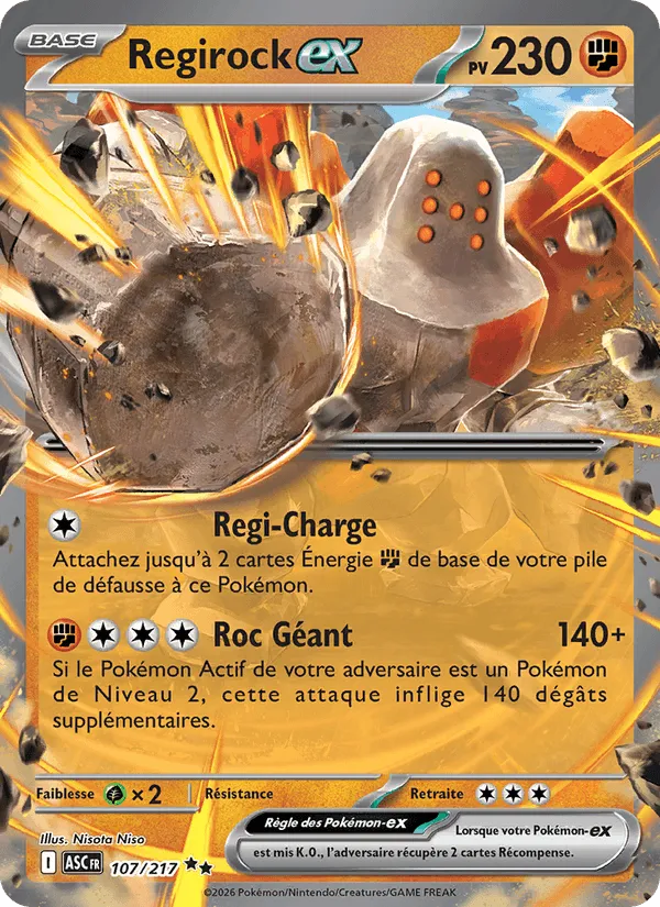 Regirock-ex · Héros Transcendants 107/217