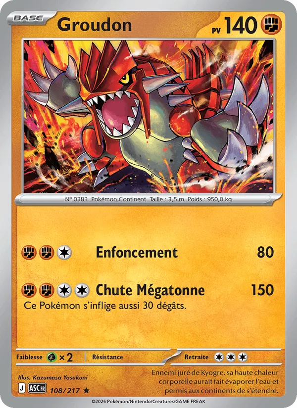 Groudon · Héros Transcendants 108/217