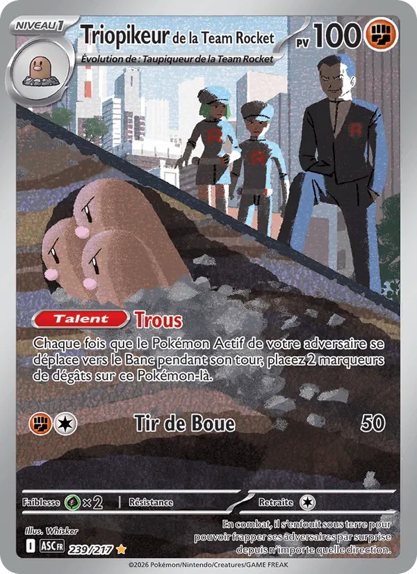 Triopikeur de la Team Rocket · Héros Transcendants 239/217
