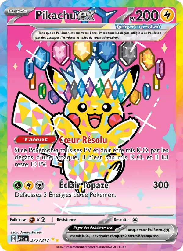 Pikachu-ex · Héros Transcendants 277/217