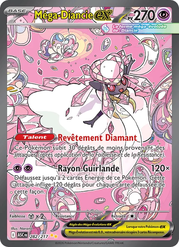 Méga-Diancie-ex · Héros Transcendants 282/217