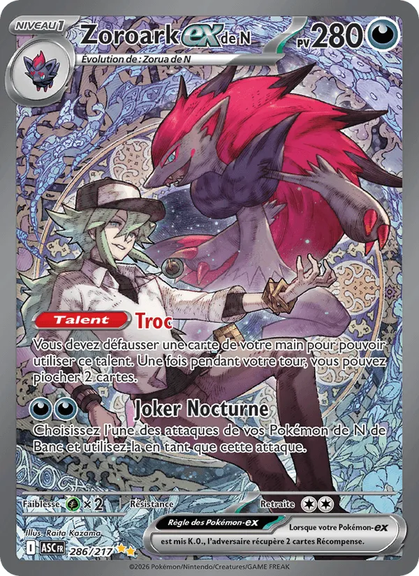 Zoroark-ex de N · Héros Transcendants 286/217