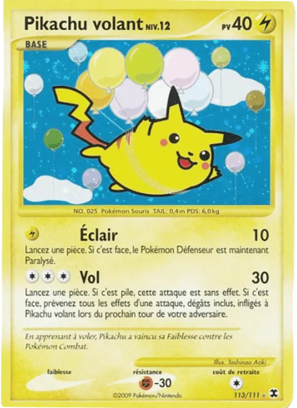 Pikachu volant Niv. 12 · Rivaux Émergeants 113/111