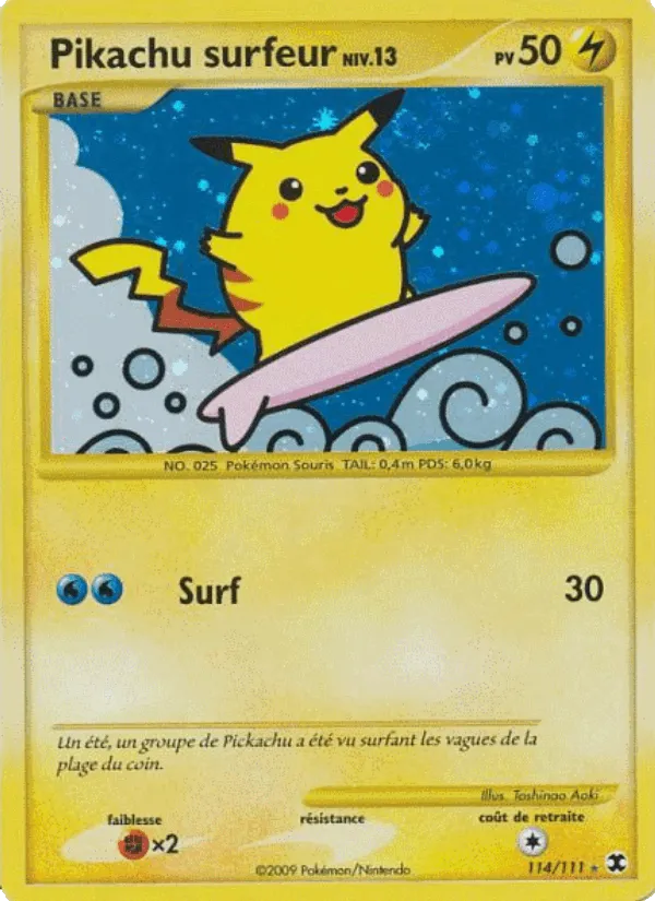 Pikachu surfeur Niv. 13 · Rivaux Émergeants 114/111