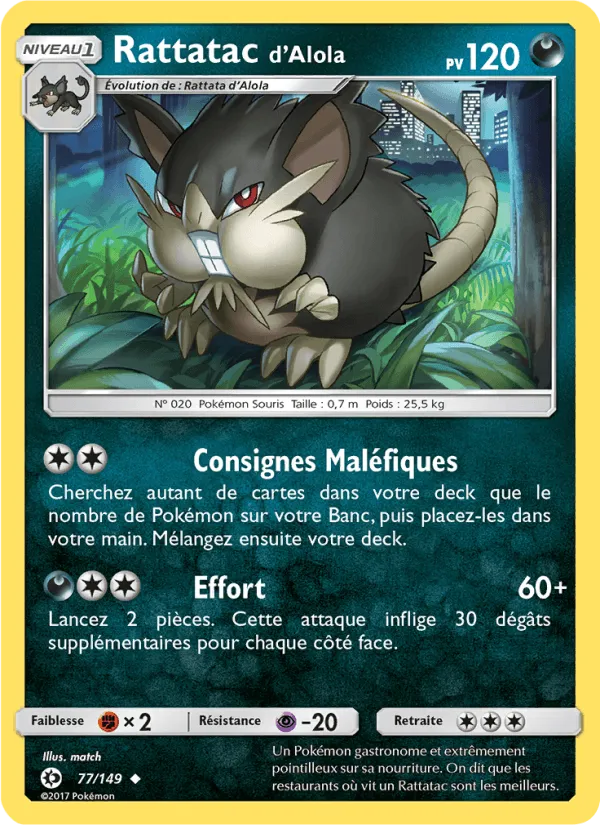 Rattatac d’Alola · Soleil et Lune 77/149