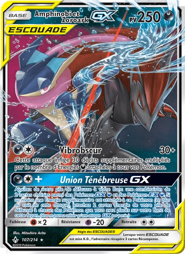 Amphinobi et Zoroark GX · Alliance Infaillible 107/214