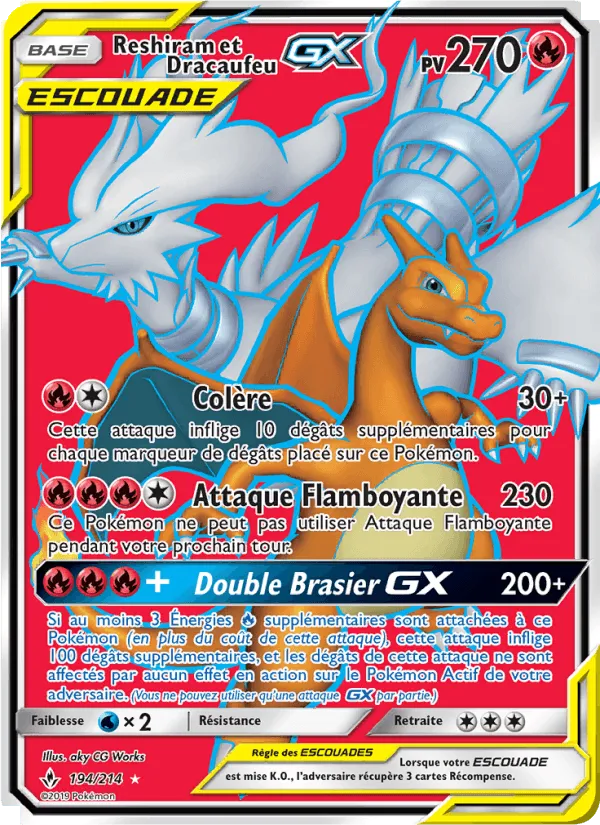 Reshiram et Dracaufeu GX · Alliance Infaillible 194/214