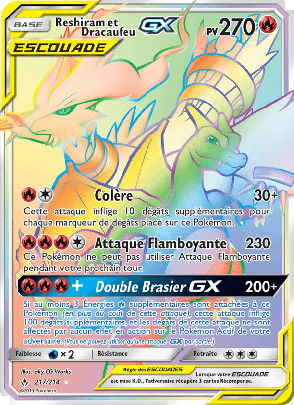 Reshiram et Dracaufeu GX · Alliance Infaillible 217/214