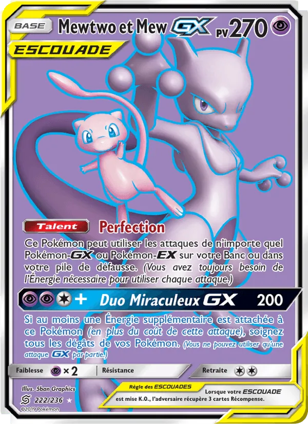 Mewtwo et Mew GX · Harmonie des Esprits 222/236